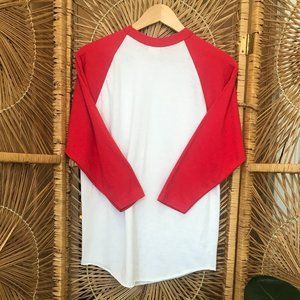 Vintage Plain Red Raglan Tee (Sz M)